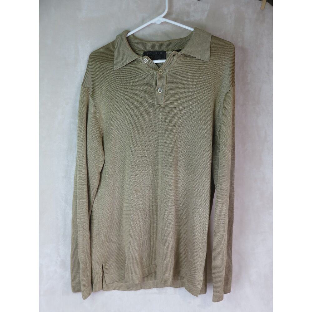 Vintage Prestige Line A Noeva Shirt Men's Size Medium Silk Collared Polo